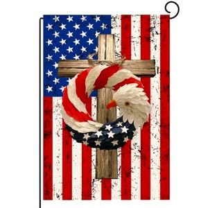 NIP Distressed Patriotic Independence Day garden flag
